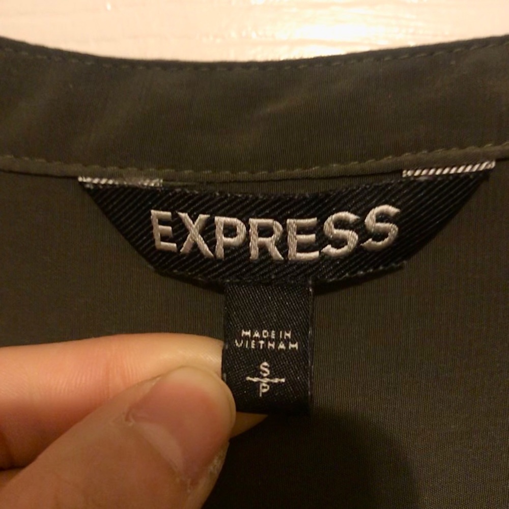 Olive Green Express Button Down Dress - Picture 2 of 4